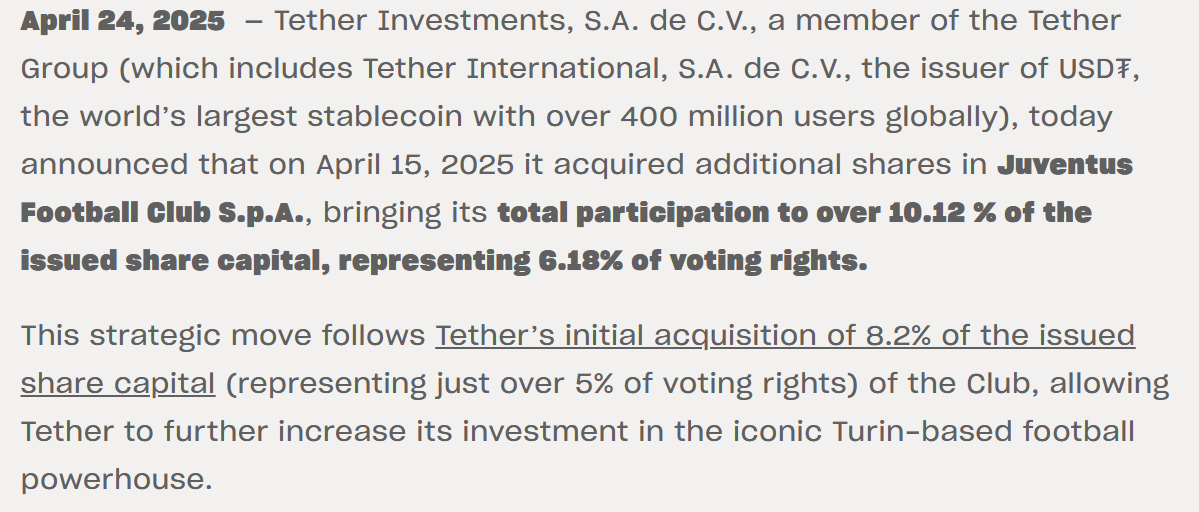tether juventus