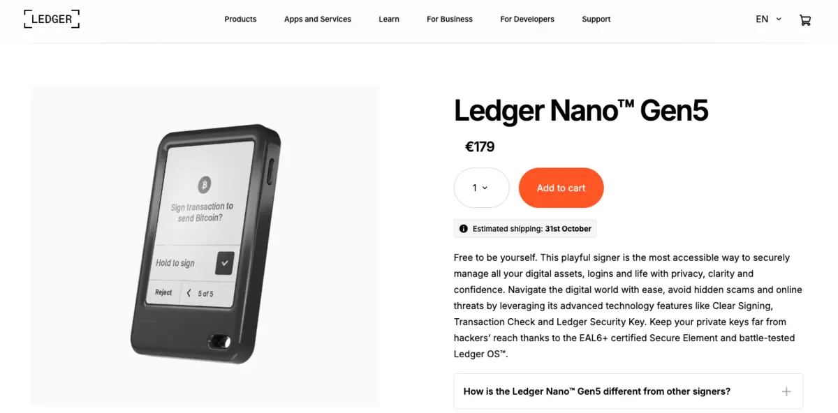 ledger nano gen5