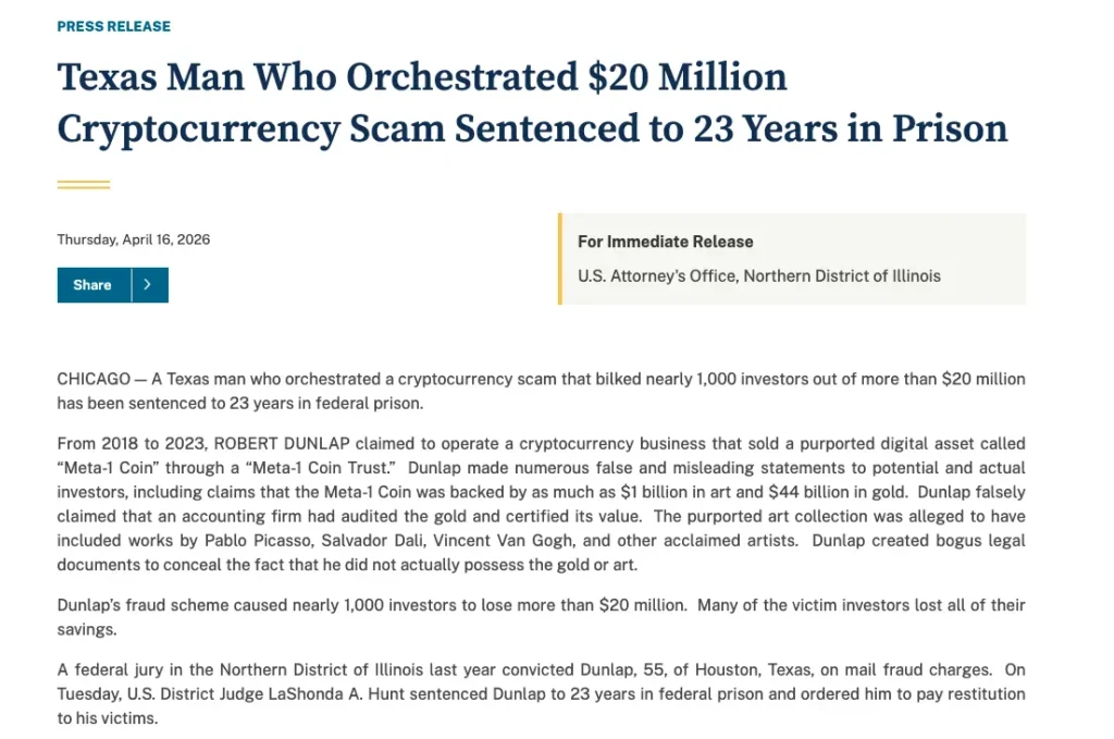 dunlap kripto atveres meta 1coin